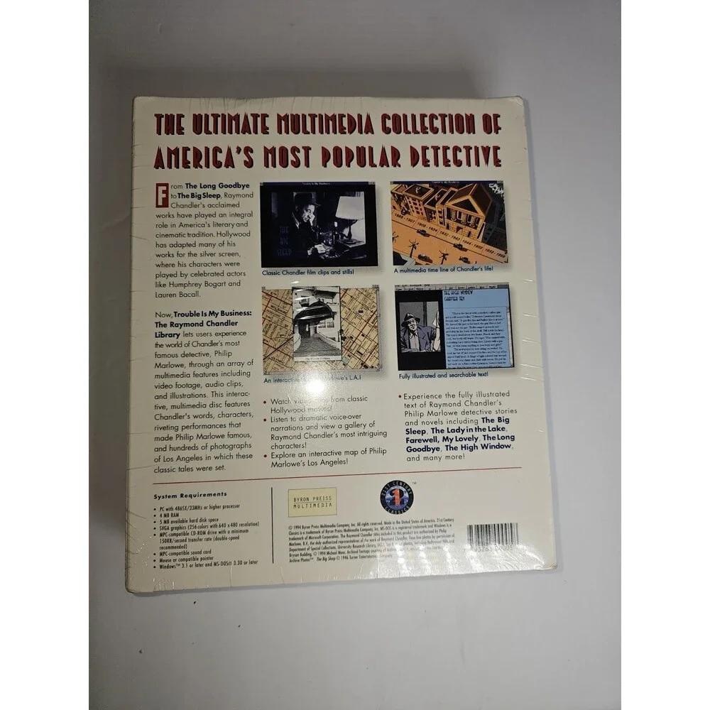 Vintage Raymond Chandler Gaming Pack PC RPG 1994 Trouble Is My Business